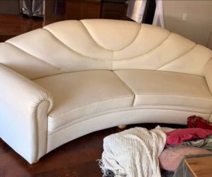 White leather couch