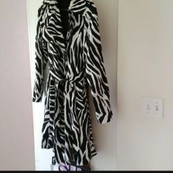Express Medium Trench Jacket Zebra Fall Black White Small