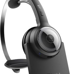 BRAND NEW Wireless Headphones with Mic (AI Noise Cancellation) & Charging Base, 45 Hours Talk Time