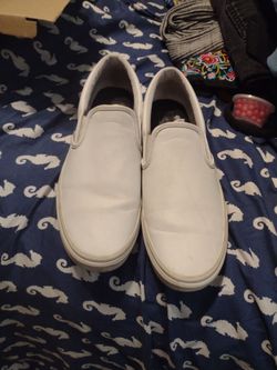 Men's 11.5 white slip on Vans