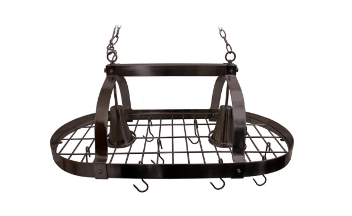 All the Rages Inc. Elegant Designs 2 Light Kitchen Pot Rack with Downlights (brand new in box)