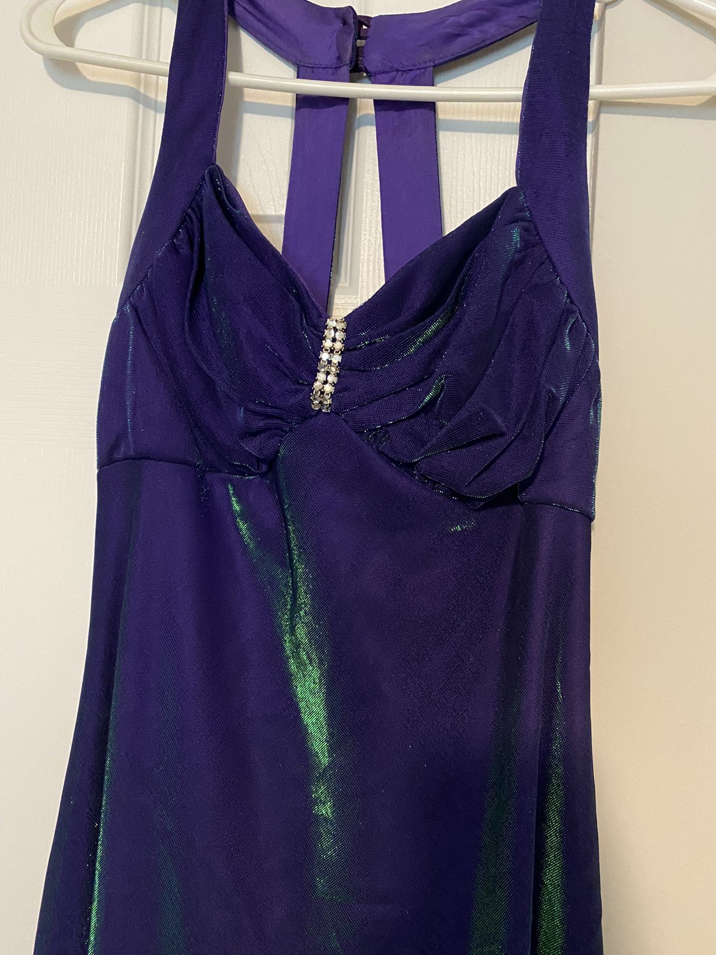 Beautiful Dress-Sm-Purple Shimmers Green