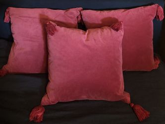 H&M 100% Cotton Velvet Red 20” X 20” Pillows