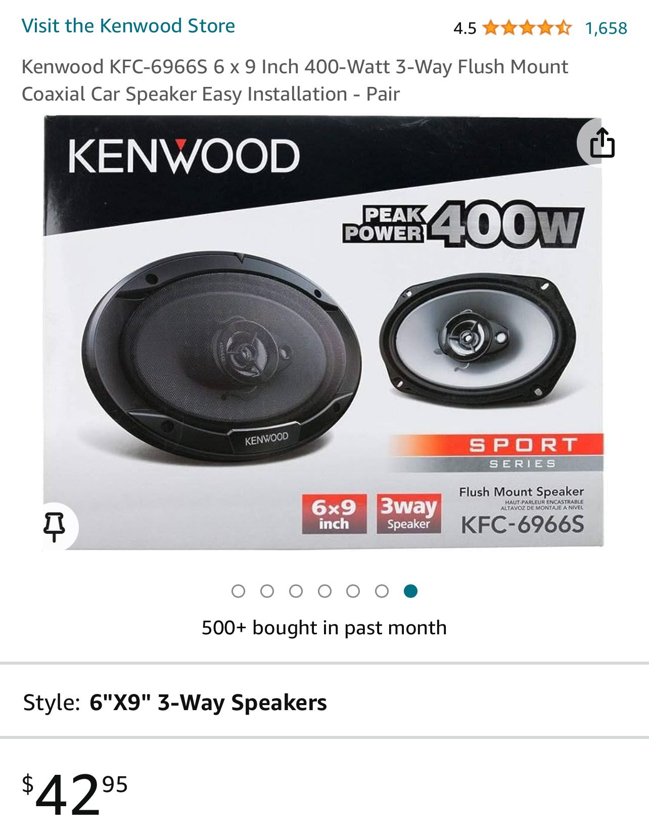 Kenwood Sport Series 6x9 Speakers (6-mo Old) ~ Qty 2
