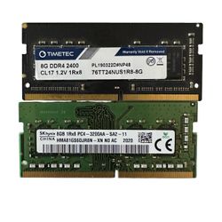 16GB DDR4 Laptop RAM — 2x 8GB SODIMM Mix