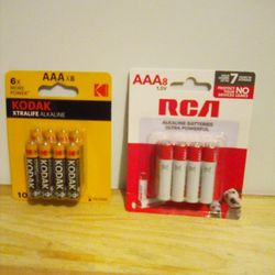 RCA or Kodak AAA 8 Pack Batteries $4 Each Pack