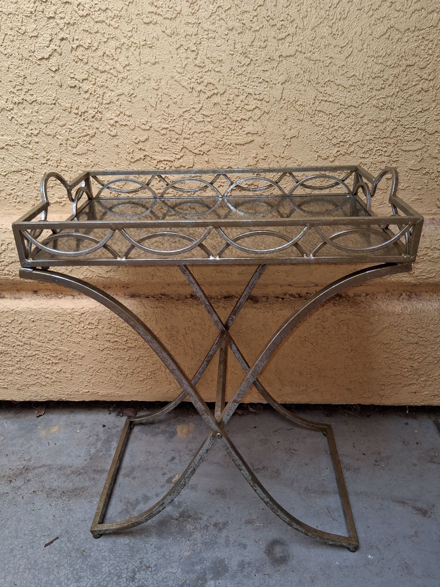 Mirrored Tray Table Hollywood Regency Style