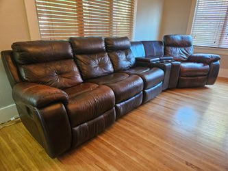 Leather Sectional Reclining Couch