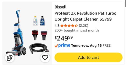 Suction vacuum carpet cleaner BISSELL ProHeat 2X Revolution Pet Turbo Upright 35799