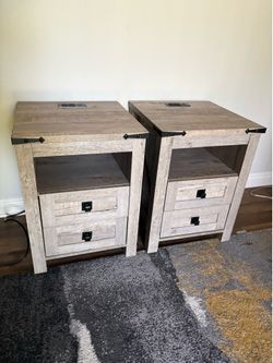 Night stand Gray with charging station