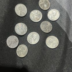Silver wheat pennies