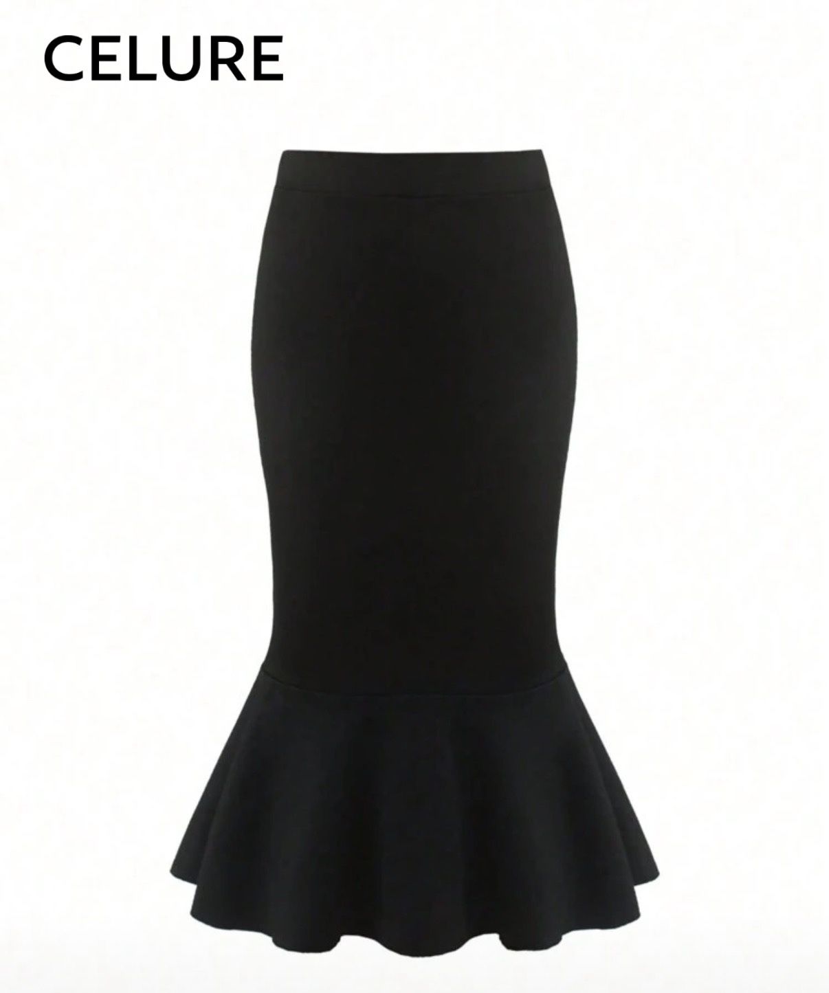 Celure Plus Solid Mermaid Hem Skirt  Size 2XL