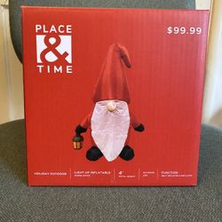 4ft Inflatable Santa Gnome