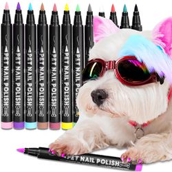 CNWHMY Quick Dry Dog Nail Polish Pens 12 Colors,Pet Safe and Non-Toxic Nail Polish Easy Application for Dogs, Cats, and Small Pets Nail Accessories