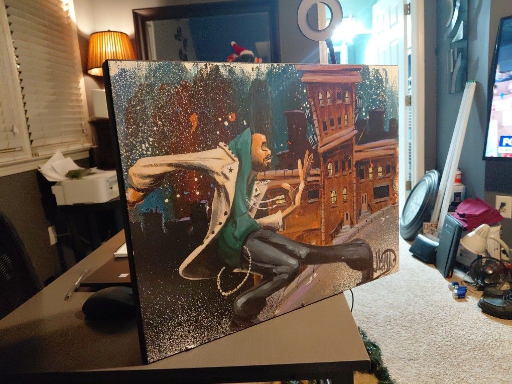 Original Hand-Painted Canvas Art – Large Modern City Scene