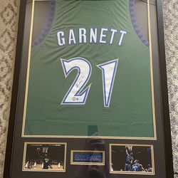 Kevin Garnett Framed Autographed Jersey