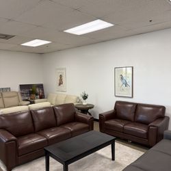 100% Real Leather Sofa-Brayna-zero down Payment 