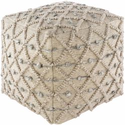 Serpentine Taupe Hand Woven Pouf