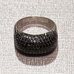 Black Spinel Sterling Silver Ring