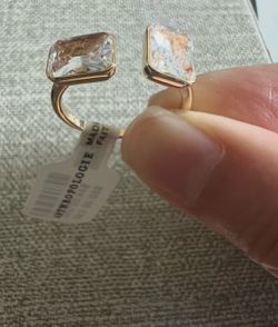 Anthropologie Crystal Ring - adjustable size