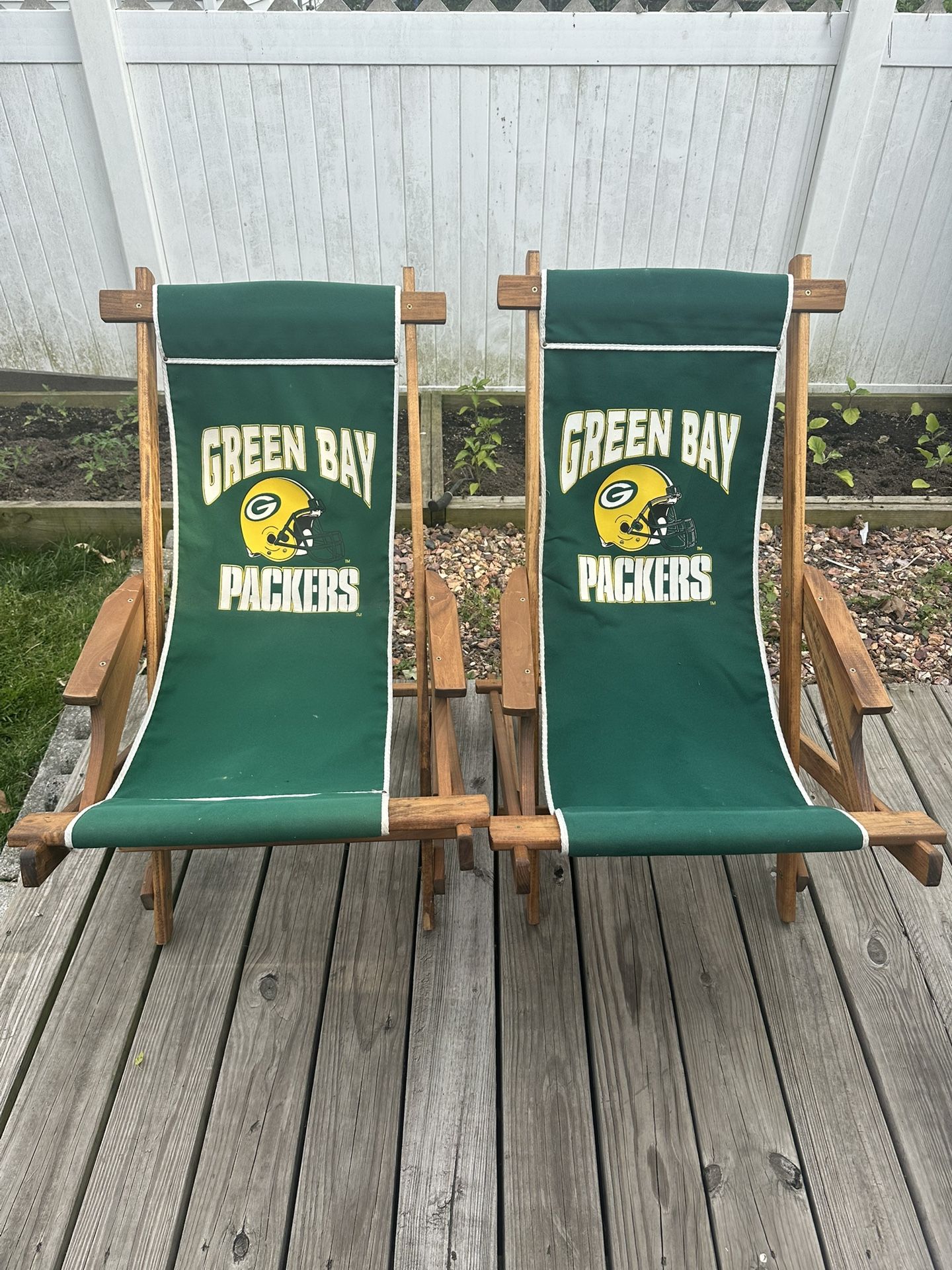 Vintage Green Bay Packers Canvas Chairs (2)