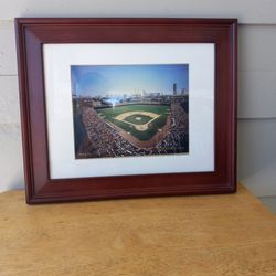 CHICAGO CUBS WRIGLEY FIELD FRAMED PICTURE ART 14 1/2 x 17 1/2