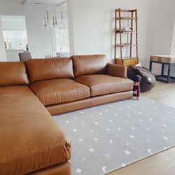 West elm heaven leather sofa