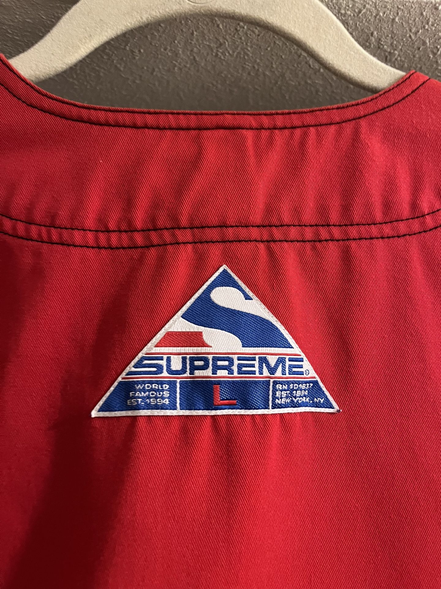 Vintage Supreme Red Baseball Jersey- Large Very Rare