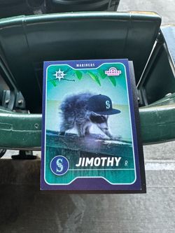 2026 Seattle Mariners Jimothy The Raccoon Baseball Rookie Card 8/5 Base New