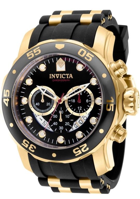 Invicta Pro Diver SCUBA Men's 48mm Gold Dial Stainless Chronograph Watch 37228
