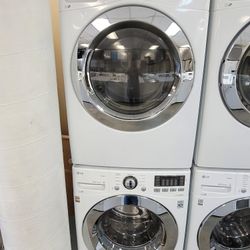 LG Front Loading Washer And Stackable Gas Dryer Set 
