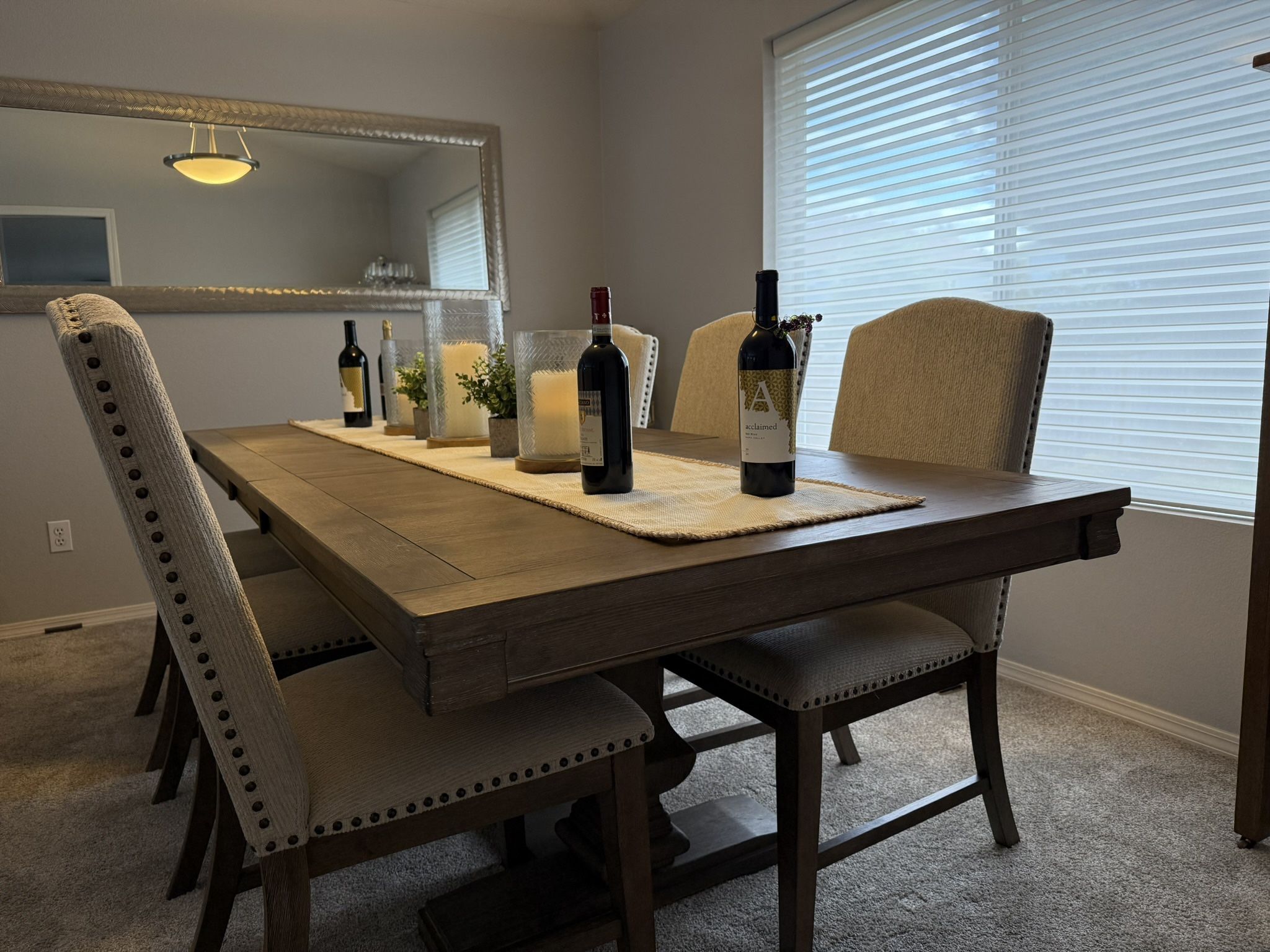 Dining Table With 6 High Back Chairs & Protection Warranty