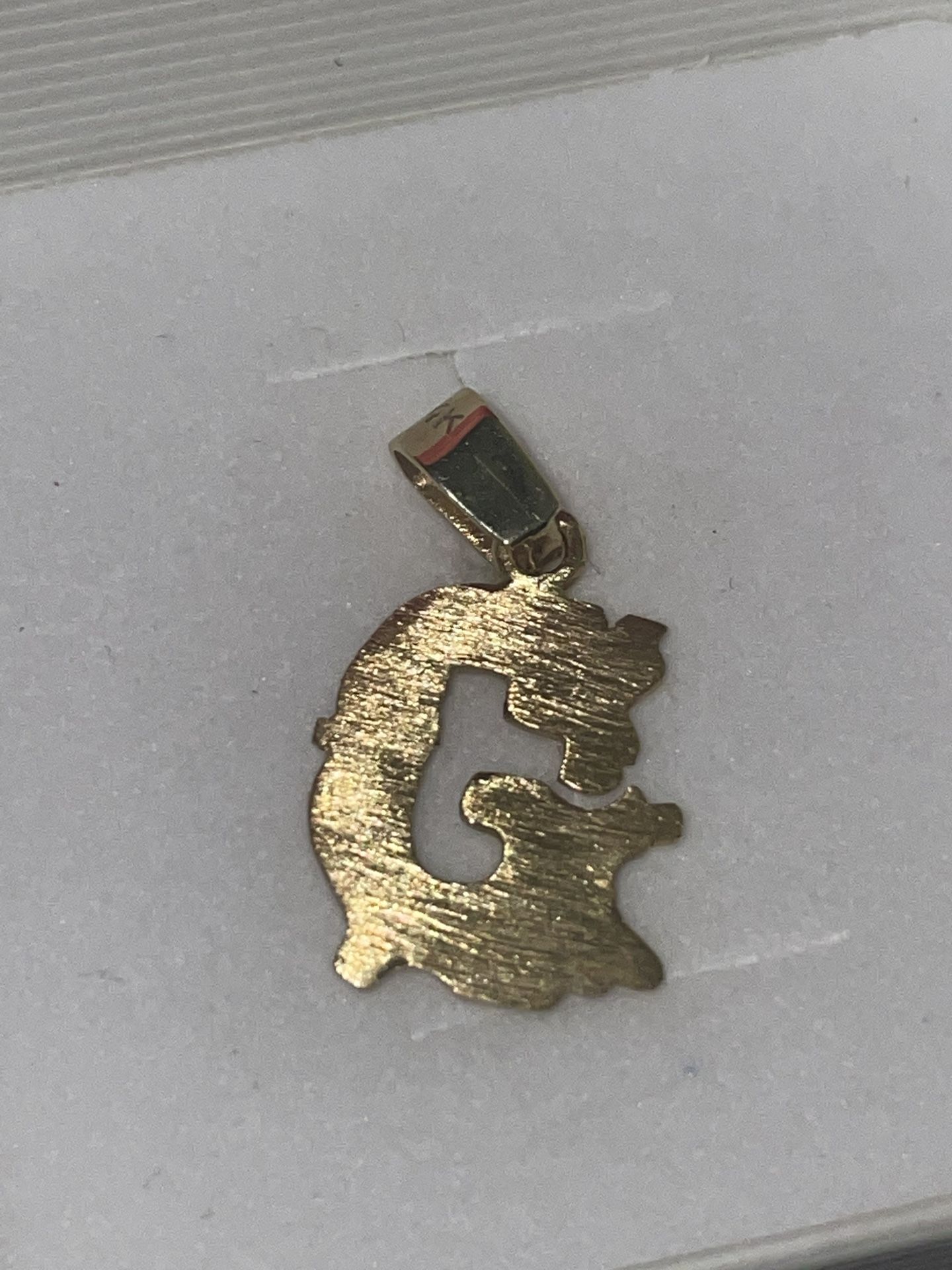 14k Solid Gold Charm “G” Initial