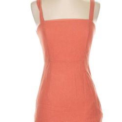 Forever 21 Salmon Color Mini Linen Dress Size Small