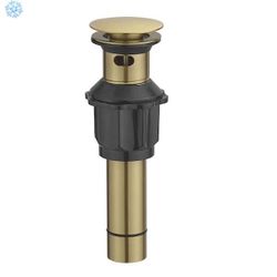 HOMEMYSTIQUE Bathroom Sink Pop-Up Drain with Overflow - Brushed Gold