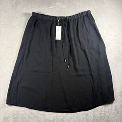 Eileen Fisher Silk Pencil Skirt Women’s Size Large Black NWT #3C