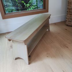 Wood Bench With Shelf 48" x 12"- Excellent