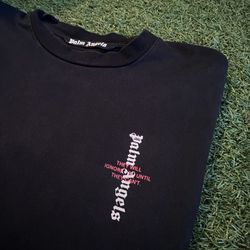 Palm Angels “They Will Ignore You Until They Can’t” Black T-Shirt Size Large