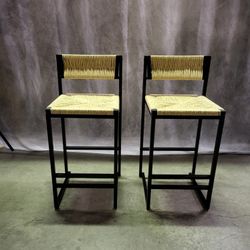 Rope Weave Counter Height Stool Set of 2