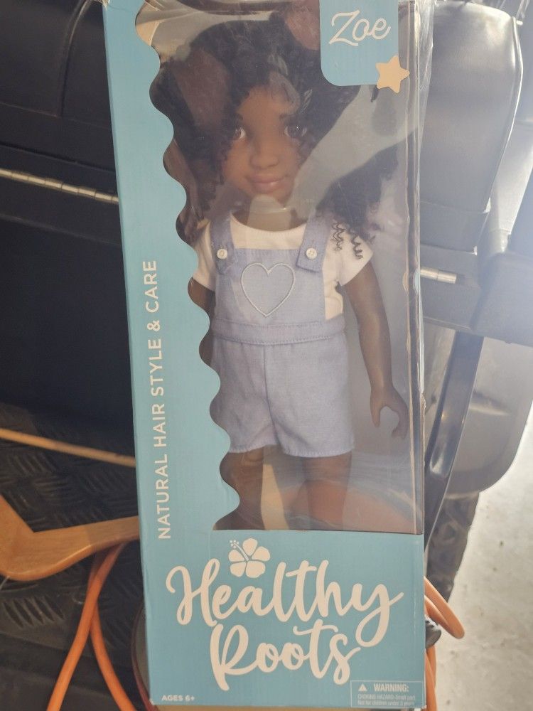 New Healthy Roots Zoe Doll – Natural Hair Care – Damaged Box