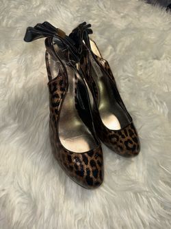Steve Madden Leopard Print Slingback Pumps in Brown/Black Size 10