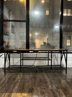 Rustic TV Stand with Outlets and USB Ports
