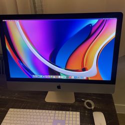 2020 Apple iMac Big 27-inch 5K Retina display 3.1ghz 6 Core i5 Intel 16gb Ram 256gb Ssd. New Sequoia macOS. Wireless Keyboard and Mouse. Works Great. 