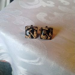 Vintage Cuff Links From Alaska,With Gold Flakes.