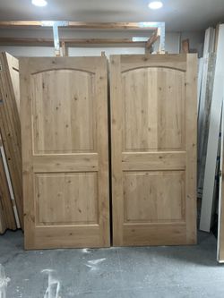 Interior doors Roman knotty alder unfinished wood (2) 36x80 standard bedroom doors closet doors. Barn doors  I have (2) 36x80 solid knotty alder unfin