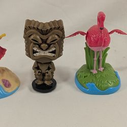 Hula girl, Tiki, Flamingo figurines tropical decor