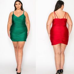 Satin Fitted Plus Size Short Formal Dress & Homecoming Dress $125
