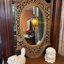 Vintage original hard , plastic, beautiful mirror