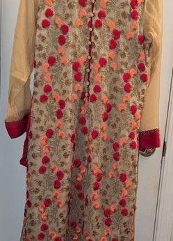 3 pc suit/ dress - embroidered