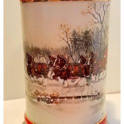 Budweiser/Holiday Season Clydesdales/1990/Stein